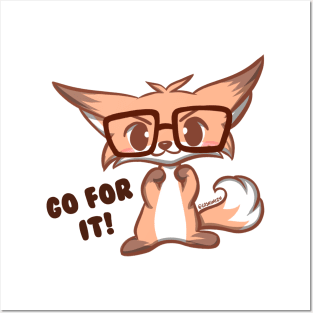 Cute Kawaii Nerd Fox go for it Posters and Art